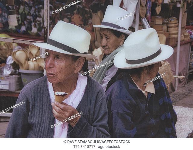 Photo of traditional Panama hats in the Homero Ortega Panama Hat Museum, Cuenca, Ecuador