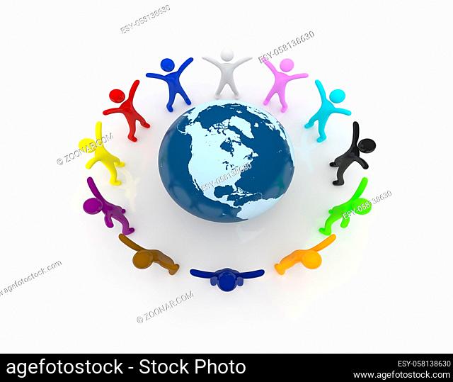 Peace in the world - many colors only one race