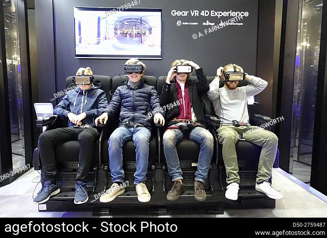 STOCKHOLM, SWEDEN Mall of Scandinavia, biggest in Scandinavia. Samsung phone stand VR display