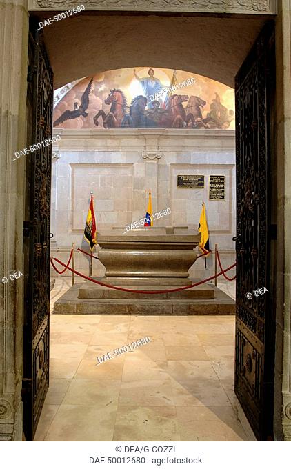 Ecuador - Pichincha Province - Quito. UNESCO World Heritage List, 1978. Interior of the Cathedral. The tomb of Venezuelan Grand Marshal Antonio José de Sucre...