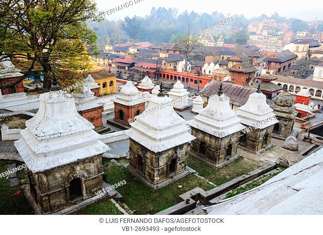 Pashupatinath temple overview at dawn. Kathmandu, Nepal