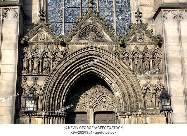 Facade of St Giles Cathedral Church; Royal Mile; Lawnmarket; Edinburgh; Scotland