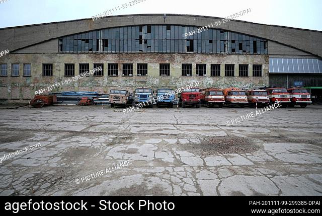 11 November 2020, Mecklenburg-Western Pomerania, Ribnitz-Damgarten: The seat of the Museum of Technology in an old airplane hangar on the former military...
