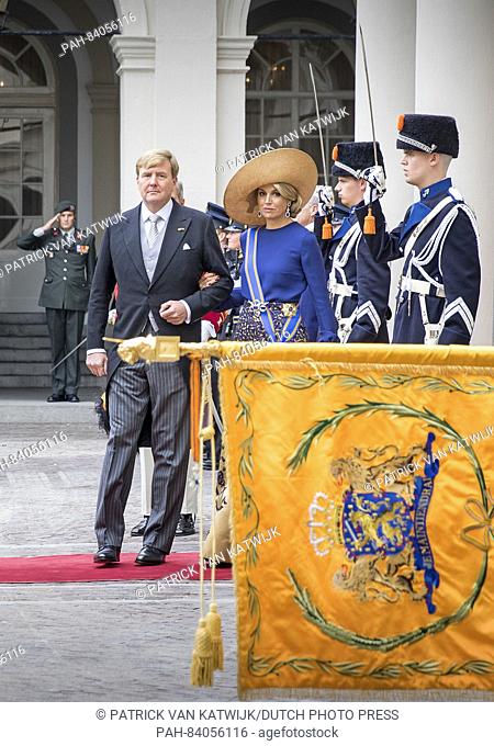 King Willem-Alexander and Queen Maxima of The Netherlands leave the palace at the opening of the parliamentary year at Prinsjesdag in The Hague, The Netherlands