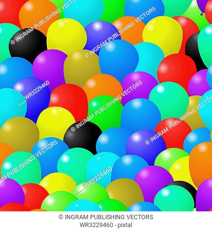 seamless repeating illustrated balloon background in various colors