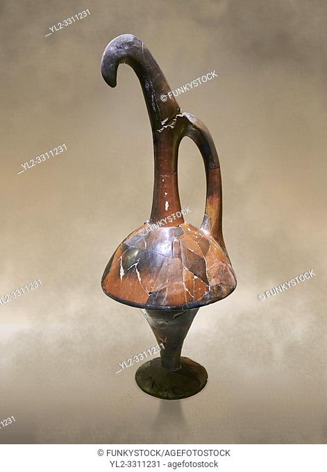 Terra cotta Hittite beaker shaped spouted pitcher - 1700 BC to 1500BC - Kültepe Kanesh - Museum of Anatolian Civilisations, Ankara, Turkey