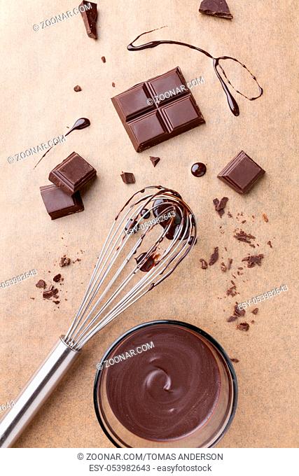 Delicious and bitter dark chocolate pieces