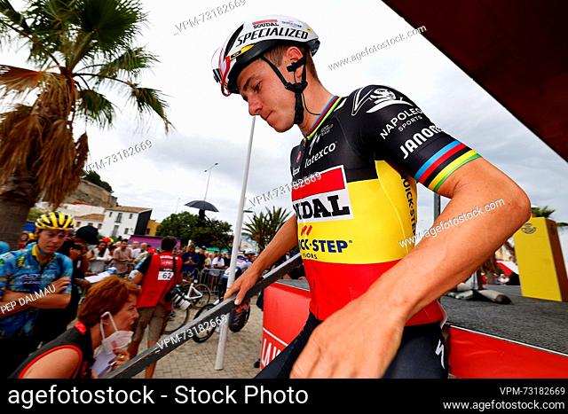 Belgian Remco Evenepoel of Soudal Quick-Step pictured ahead of stage 8 of the 2023 edition of the 'Vuelta a Espana', Tour of Spain cycling race