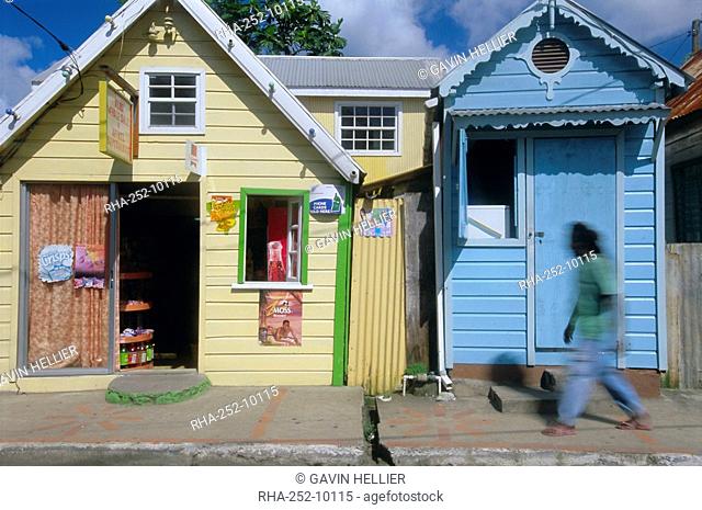 Typical Caribbean houses, St. Lucia, Windward Islands, West Indies, Caribbean, Central America