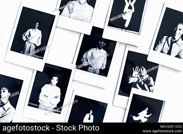 Photographs of woman on white background