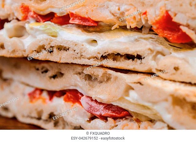 Some pieces of sandwich. italian tradition food