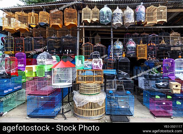 Bird Cages For Sale At Pramuka Bird Market, Jakarta, Indonesia