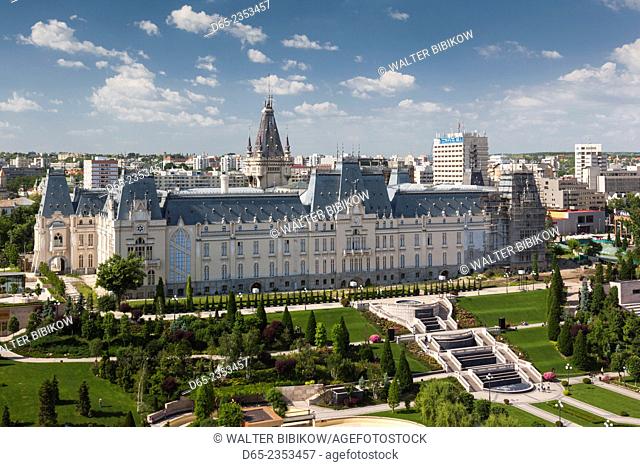 Romania, Moldovia Region, Iasi, Palace of Culture, elevated view
