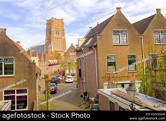 Street Scene, St. Martin's Church, Woudrichem, Noord-Brabant Province, Holland, Netherlands, Europe