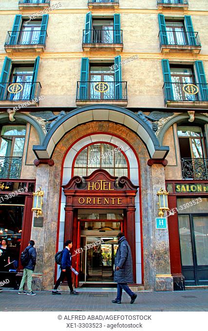 Hotel Oriente, 1882, architect Eduard Fontseré i Mestres, La Rambla, Ciutat Vella, Barcelona, Catalonia, Spain