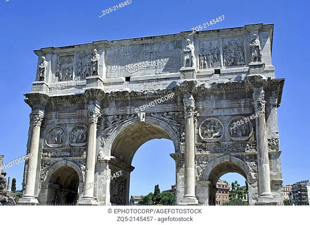 Arch of Constantine, a triumphal arch in Rome, Italy