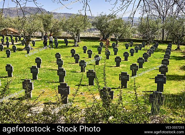 Tombstones in the German Soldiers Cemetery in Cuacos de Yuste, Extremadura (Spain)
