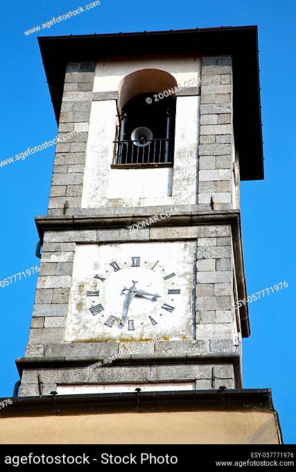 ternate old abstract in italy  the  wall and church tower bell sunny day