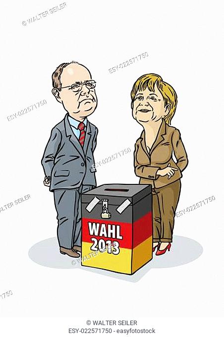 Wahl-2013-Steinbrück-Merkel