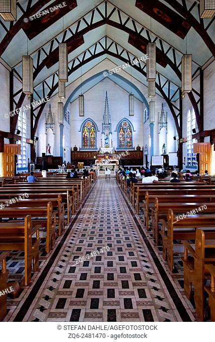 Inside the Immaculate Conception Cathedral in Puerto Princesa, Palawan, Philippines