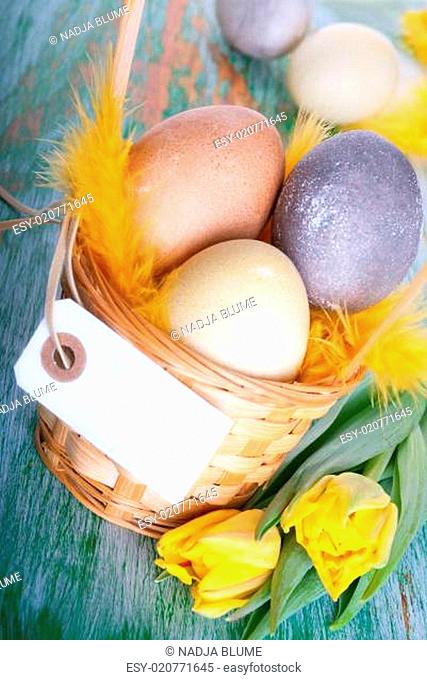 Easter Eggs in a Basket