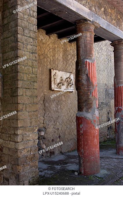 In the shadow of Vesuvius, the ruins of Ercolano - house of relief of Telephus
