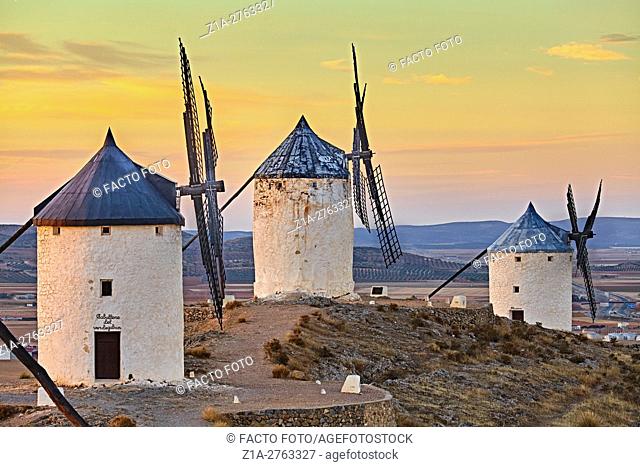 Windmills of Consuegra. Don Quixote route. Toledo. Castile-La Mancha. Spain