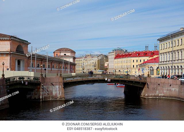 Malo-Konyushenny bridge on the Moika river in Saint Petersburg