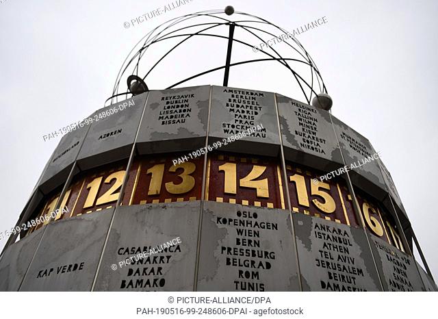 16 May 2019, Berlin: The world time clock on Alexanderplatz in Berlin-Mitte Alex has had his own manager since February. Among other things