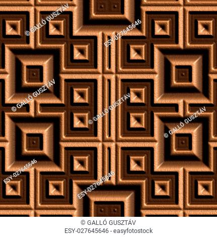 3d seamless tile pattern brown leather background