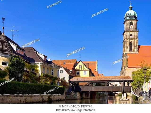 Old Town and the St. Martin Church of Amberg, Germany, Bavaria