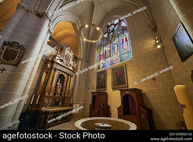 Interior view of the the San Pedro de la Rua church, Estella, Navarra, Spain, Europe