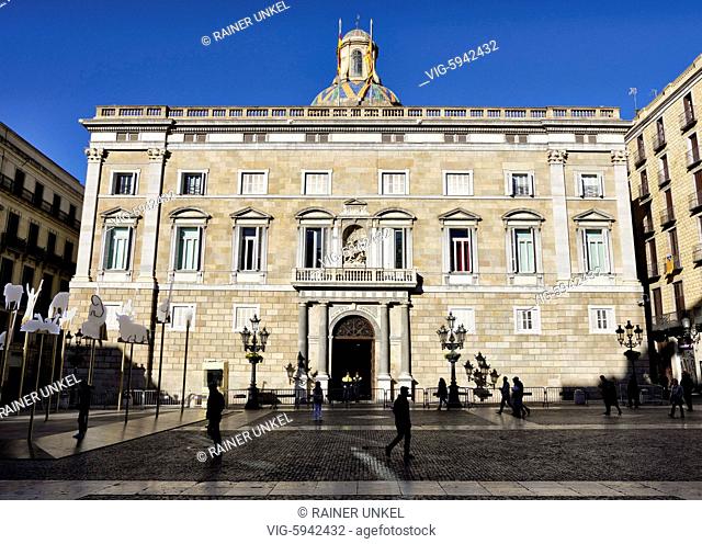 SPAIN, BARCELONA, 01.01.2018, ESP , SPAIN : The building of the government of Catalonia in the Palau de la Generalitat in Barcelona , 01.01