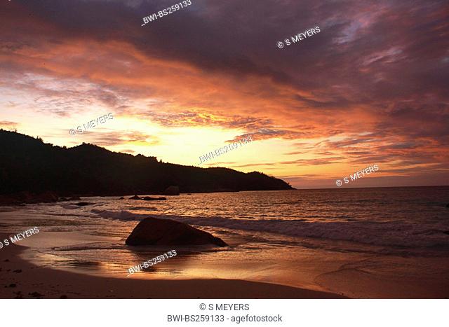 sunset at Anse Lazio, Seychelles, Praslin