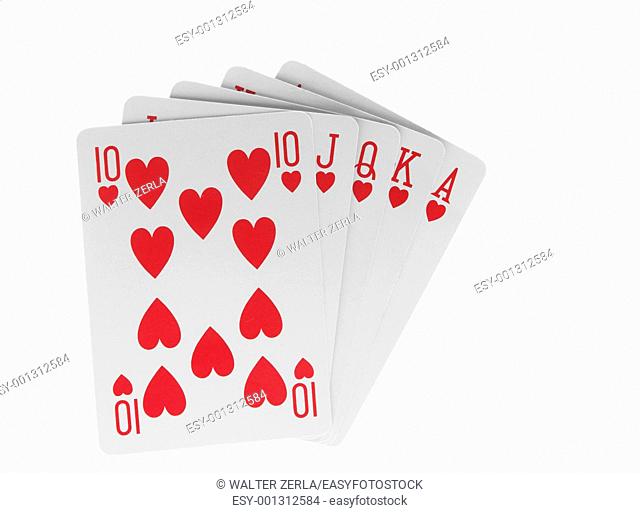 playing cards isolated - Royal Flush