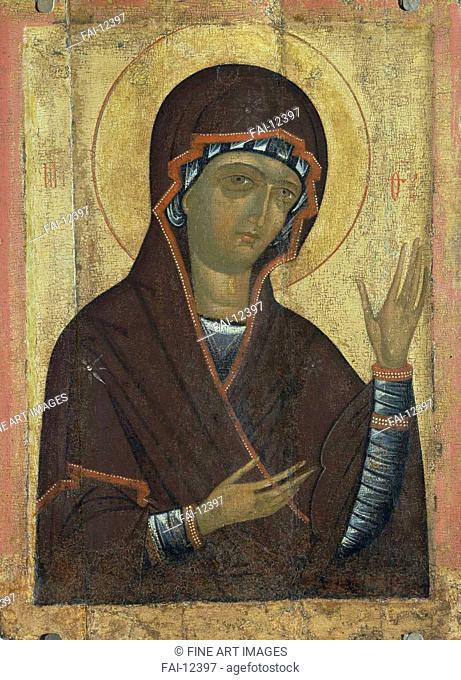 Virgin Paraklesis. Russian icon . Tempera on panel. Russian icon painting. State A. Rublyov Museum of Ancient Russian Art, Moscow. 80x57, 5. Painting