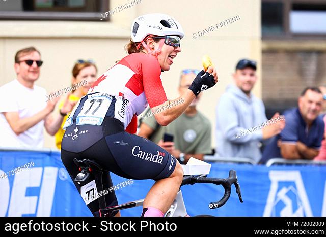 Canadian Alison Jackson of EF Education-TIBCO-SVB pictured in action during the elite women road race at the UCI World Championships Cycling, in Glasgow