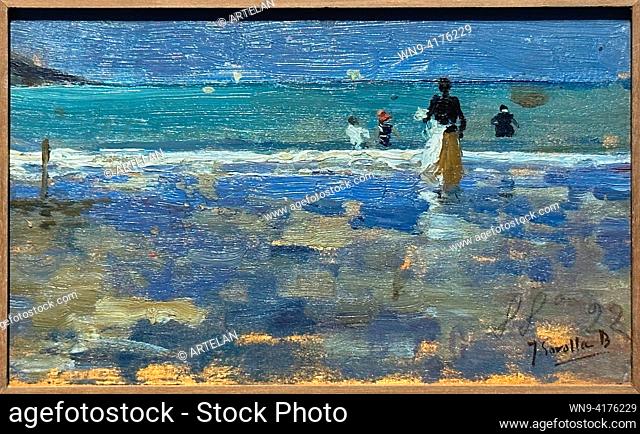 On the beach, San Sebastián, 1900, Joaquín Sorolla (1863-1923). Joaquín Sorolla was a Spanish painter known for his impressionist artworks