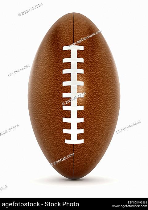 Leather American football isolated on white background