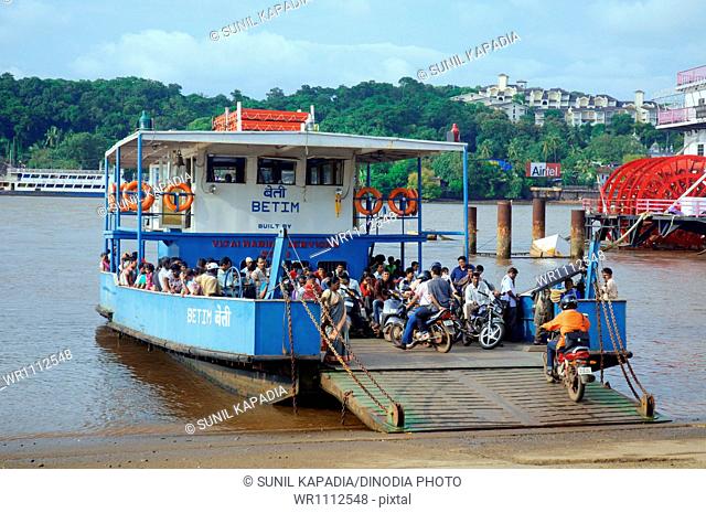 Ferry on Mandovi River Panjim Goa Maharashtra India Asia September 2010
