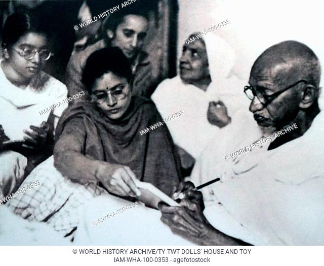 hunger strike by Mohandas Karamchand Gandhi (1869 – 1948), Gandhi was the preeminent leader of the Indian independence movement in British-ruled India