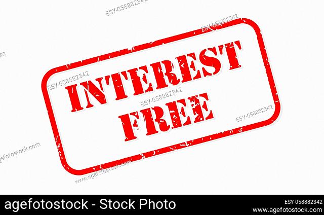 Interest free red rubber stamp vector isolated