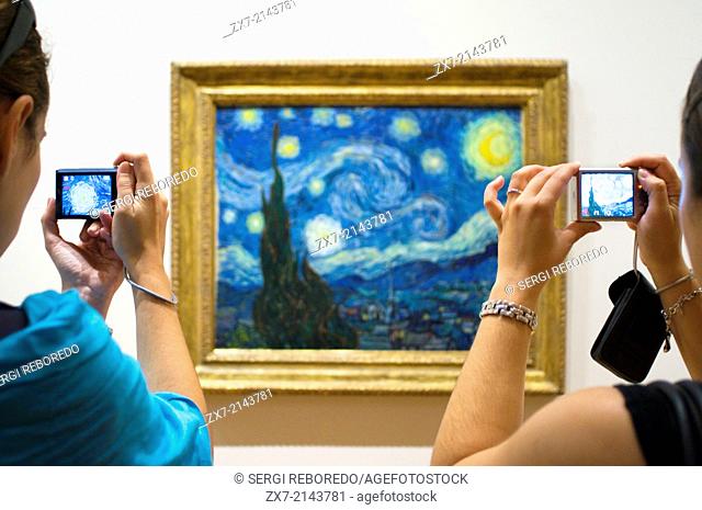 Painting '' Starry Night '' by Van Gogh at the Museum of Modern Art MOMA