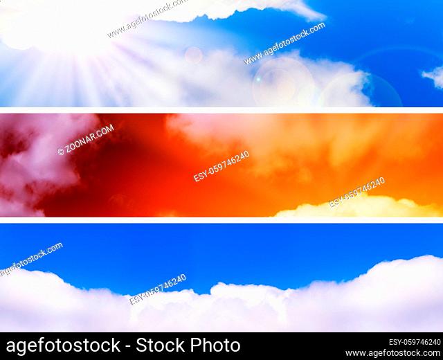 Set Of Three Different Web Sky Banners