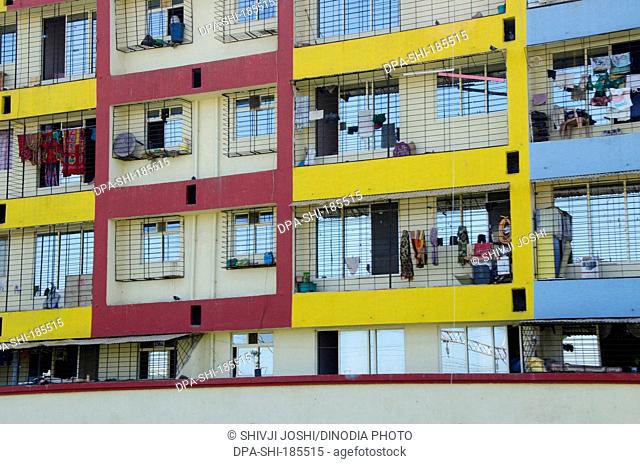 Flats with colourful balcony in Borivali at Mumbai Maharashtra India