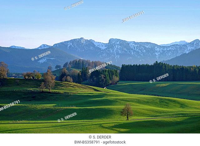 view from Wildsteig to Ammergau Alps, Austria, Tyrol, Pfaffenwinkel