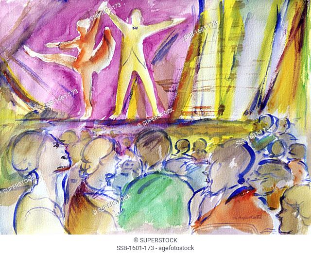 Magic Theatre, 2000, Richard H. Fox (b.1960/American), Watercolor on Paper