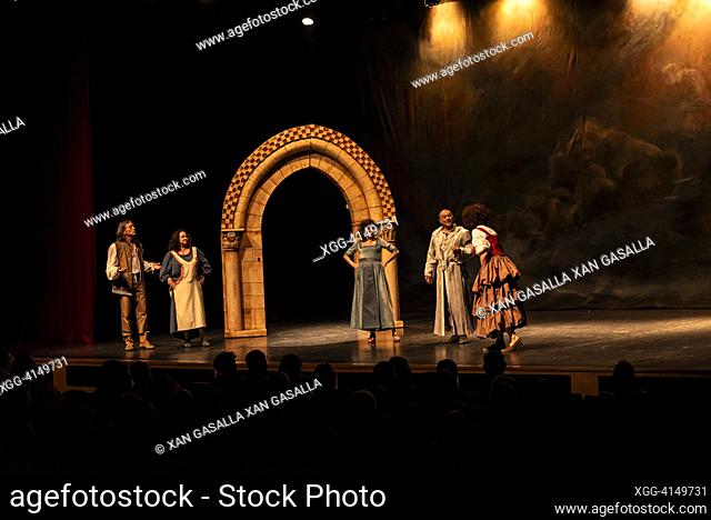 Cangas, Pontevedra, Spain. jun, 29th 2023. escena de la representacion del libro de buen amor por la compañia de teatro Guirigay. credit: Xan Gasalla