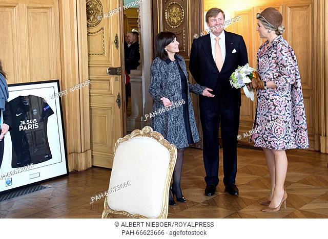 King Willem Alexander and Queen Máxima visit the Hotel de Ville during their state-visit in to Paris, France, 11 March 2016
