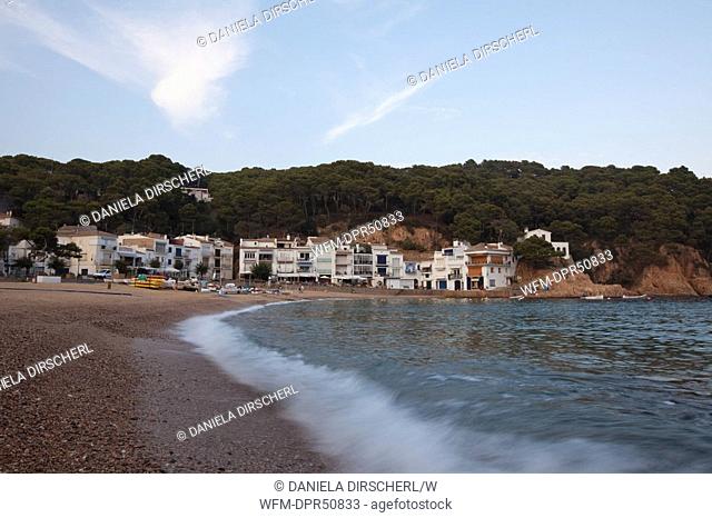 Beach of Tamariu, Costa Brava, Mediterranean Sea, Spain